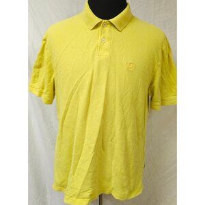 Izod Silk Wash Mens Large Yellow Short Sleeve Logo Golf Rugby Preppy Polo Shirt